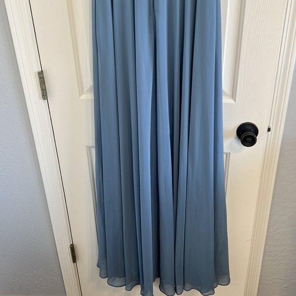 Kennedy Blue “Rose” bridesmaid long dress with slit, size 6 Dusty blue - Picture 8 of 14